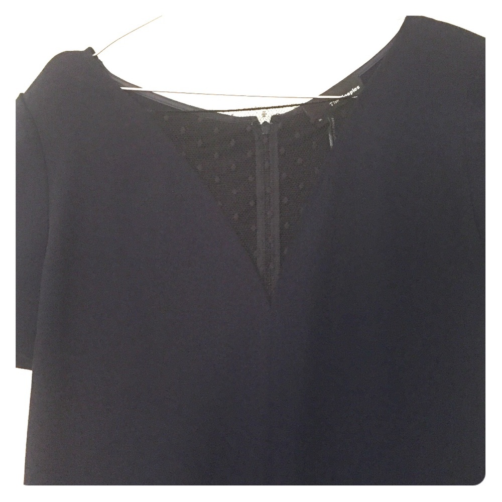 The Kooples navy dress with black mesh detail